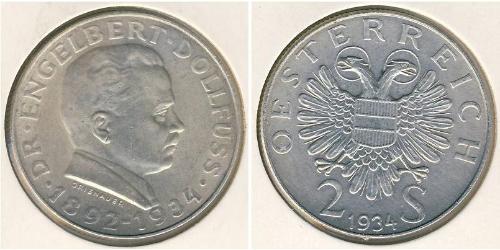 2 Shilling Federal State of Austria (1934-1938) Plata 