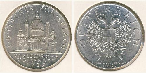 2 Shilling Federal State of Austria (1934-1938) Plata 