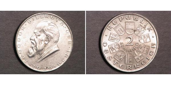 2 Shilling Primera República de Austria (1918-1934) Plata 