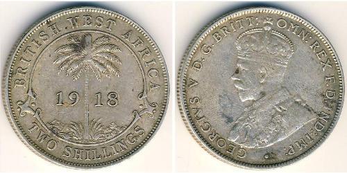 2 Shilling África Occidental Británica (1780 - 1960) Plata Jorge V (1865-1936)