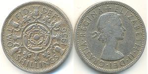 2 Shilling Regno Unito (1922-) Rame/Nichel Elisabetta II (1926-2022)