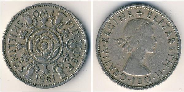 2 Shilling Regno Unito (1922-) Rame/Nichel Elisabetta II (1926-2022)