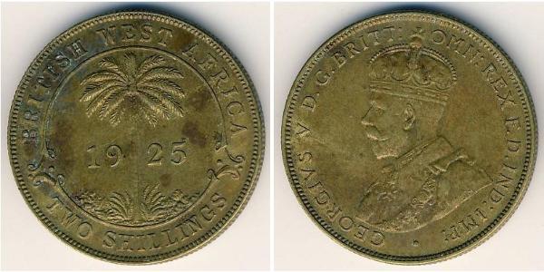 2 Shilling Britisch-Westafrika (1780 - 1960) Silber George V (1865-1936)