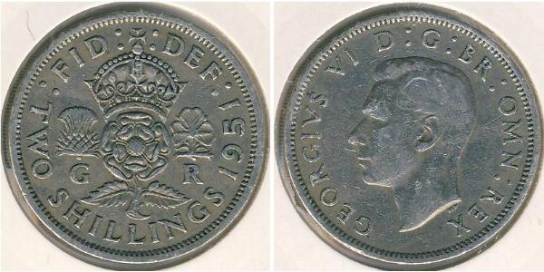 2 Shilling Vereinigtes Königreich Silber Georg VI (1895-1952)