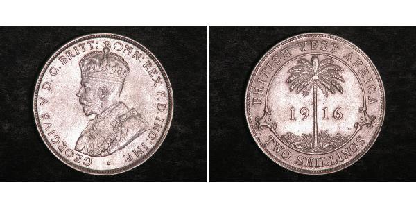 2 Shilling British West Africa (1780 - 1960) Silver George V of the United Kingdom (1865-1936)