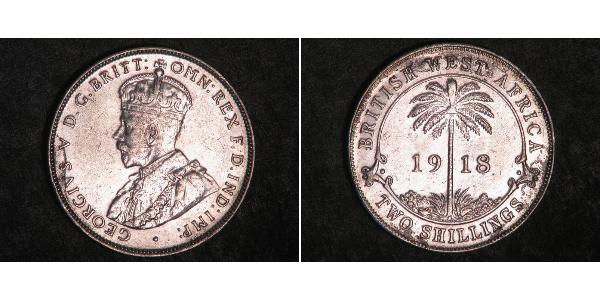 2 Shilling British West Africa (1780 - 1960) Silver George V of the United Kingdom (1865-1936)