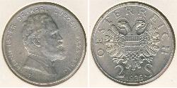 2 Shilling Federal State of Austria (1934-1938) 銀 