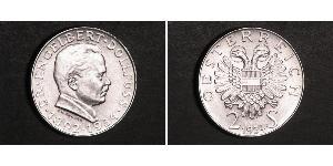 2 Shilling Federal State of Austria (1934-1938) 銀 