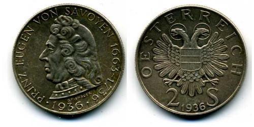 2 Shilling Federal State of Austria (1934-1938) 銀 
