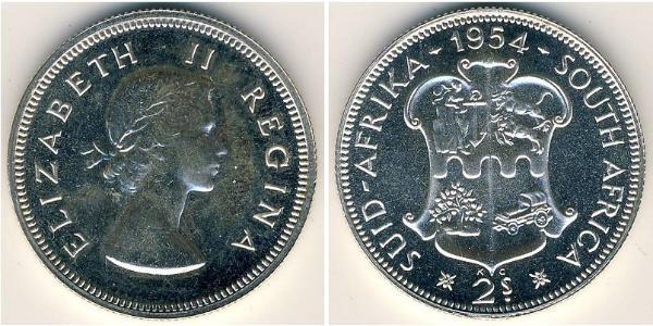 2 Shilling South Africa 銀 