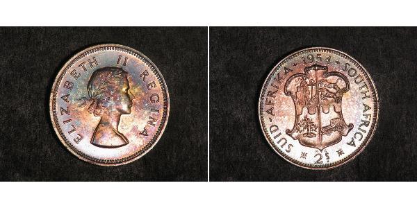 2 Shilling South Africa 銀 