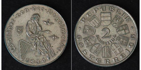 2 Shilling 奥地利第一共和国 (1919 - 1934) 銀 