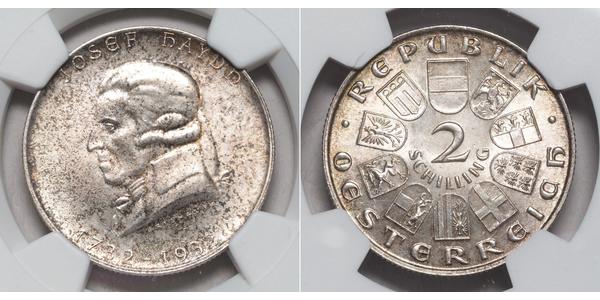 2 Shilling 奥地利第一共和国 (1919 - 1934) 銀 