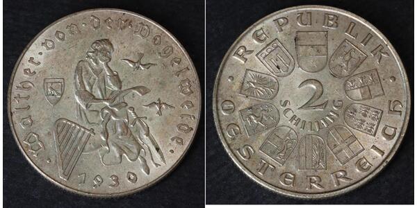 2 Shilling 奥地利第一共和国 (1919 - 1934) 銀 