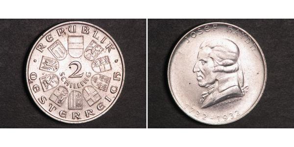 2 Shilling 奥地利第一共和国 (1919 - 1934) 銀 