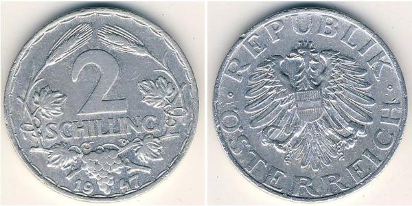 2 Shilling 奥地利第一共和国 (1919 - 1934) 铝 