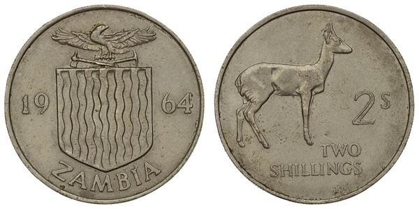 2 Shilling 赞比亚 銅/镍 