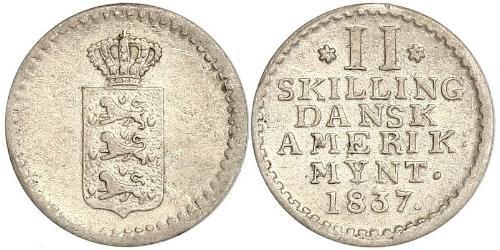 2 Skilling Danemark Argent Frédéric VI de Danemark (1768 -1839)