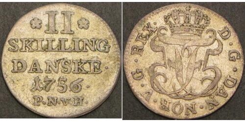2 Skilling Dänemark Silber 