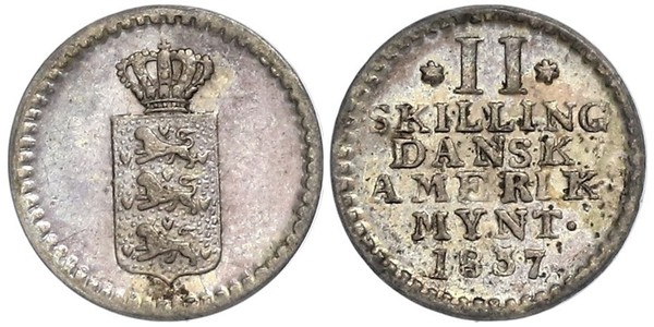 2 Skilling Dänemark Silber Friedrich VI., König von Dänemark (1768 -1839)