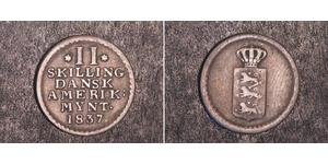 2 Skilling Denmark Silver Frederick VI of Denmark (1768 -1839)
