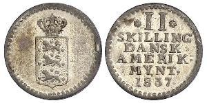 2 Skilling Denmark Silver Frederick VI of Denmark (1768 -1839)