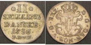 2 Skilling Denmark Silver 