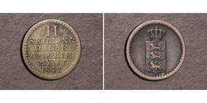 2 Skilling Denmark Silver Frederick VI of Denmark (1768 -1839)