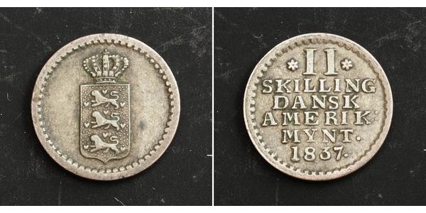 2 Skilling Denmark Silver Frederick VI of Denmark (1768 -1839)