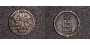 2 Skilling Данія Срібло Фредерик VI, король Данії (1768 -1839)