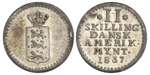 2 Skilling Данія Срібло Фредерик VI, король Данії (1768 -1839)