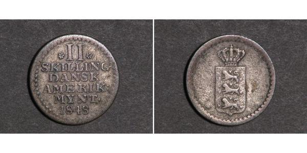 2 Skilling 丹麦 銀 弗雷德里克六世 (丹麦) (1768 - 1839)