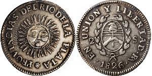 2 Sol Provinces-Unies du Río de la Plata (1810 -1831) Argent 