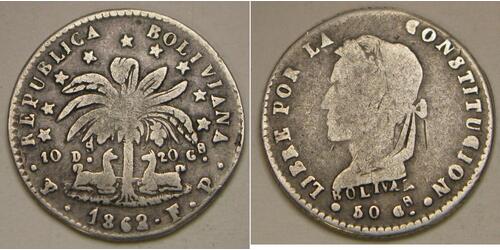 2 Sol Bolivien Silber 