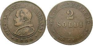 2 Soldo Vatican (1926-) Cobre Pío IX (1792- 1878)