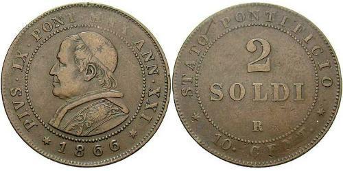 2 Soldo Vatican (1926-) Cobre Pío IX (1792- 1878)