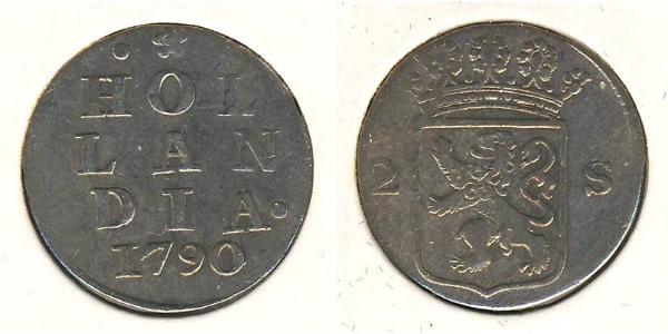 2 Stiver Provinces-Unies (1581 - 1795) Argent 