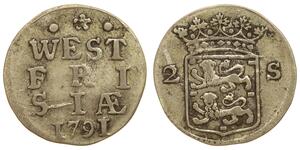 2 Stuiver Países Bajos Plata 