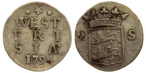 2 Stuiver Países Bajos Plata 