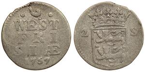 2 Stuiver Países Bajos Plata 