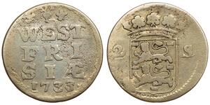 2 Stuiver Países Bajos Plata 