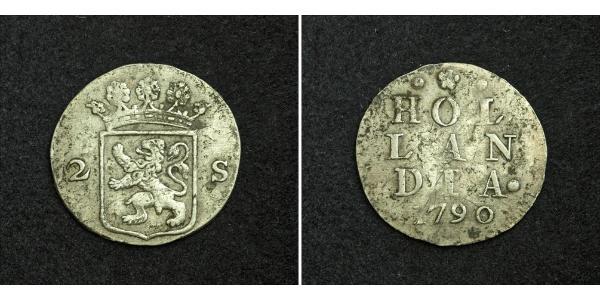 2 Stuiver Países Bajos Plata 