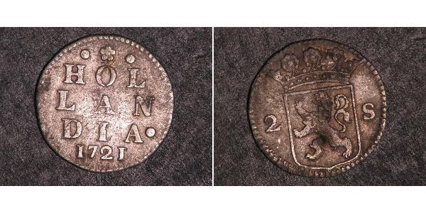 2 Stuiver Niederlande Silber 