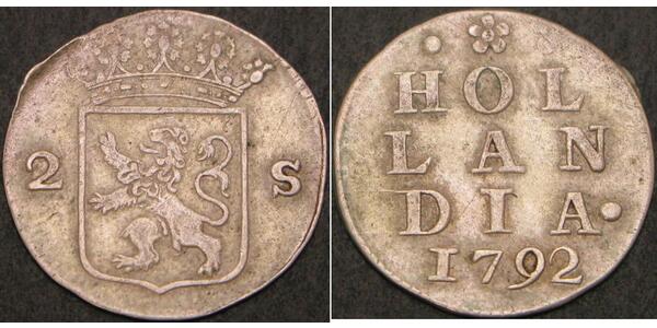 2 Stuiver Niederlande Silber 