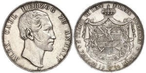 2 Thaler Anhalt-Bernbourg (1603 - 1863) Argent Alexandre-Charles d