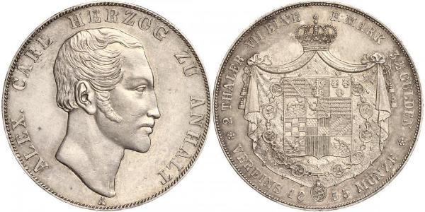 2 Thaler Anhalt-Bernbourg (1603 - 1863) Argent Alexandre-Charles d