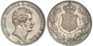 2 Thaler Duché de Brunswick (1815 - 1918) Argent Guillaume de Brunswick