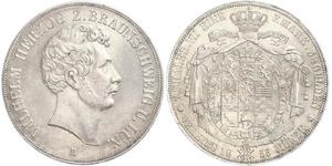 2 Thaler Duché de Brunswick (1815 - 1918) Argent Guillaume de Brunswick