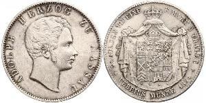 2 Thaler Duché de Nassau (1806 - 1866) Argent Adolphe (grand-duc de Luxembourg)