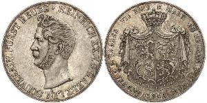 2 Thaler Principauté Reuss branche aînée (1778 - 1918) Argent Henri XX de Reuss-Greiz